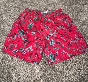 Vintage Reyn Spooner Water Prints Hawaiian Swim 
Shorts Men’s M Red 100% Cotton